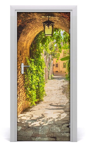 Fototapeta samolepiace na dvere talianskej uličky 85x205 cm