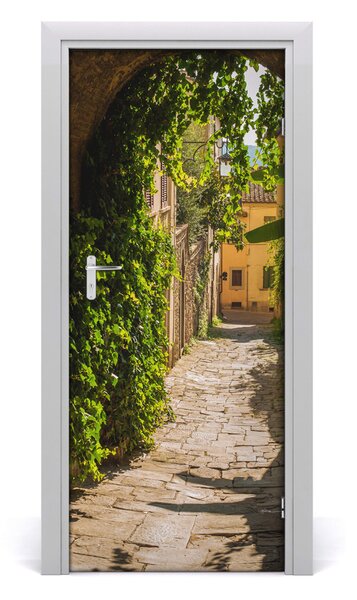 Fototapeta samolepiace na dvere talianskej uličky 85x205 cm