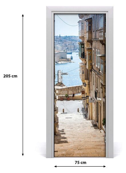 Fototapeta samolepiace dvere Malta uličky 75x205 cm