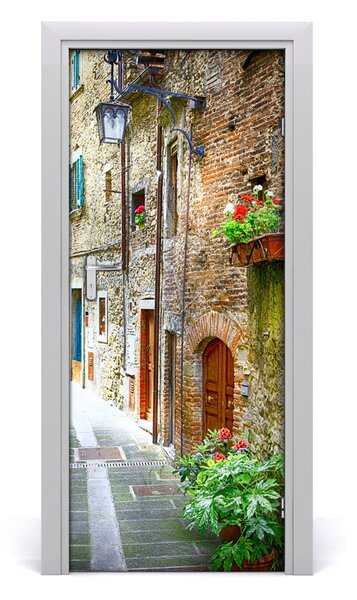 Fototapeta samolepiace na dvere talianskej uličky 85x205 cm
