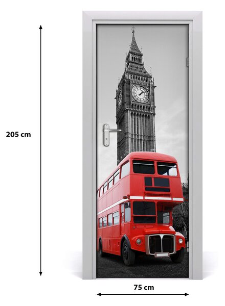 Fototapeta samolepiace dvere londýnsky autobus 75x205 cm