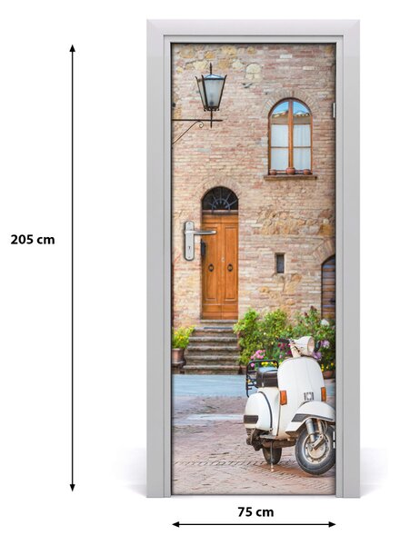 Fototapeta samolepiace na dvere talianskej uličky 75x205 cm