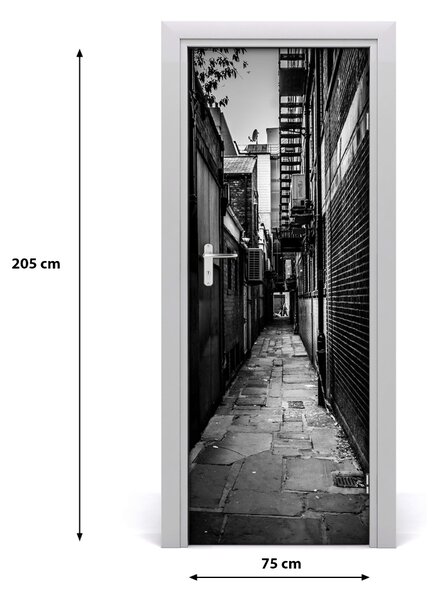 Fototapeta samolepiace na dvere mestské uličky 75x205 cm