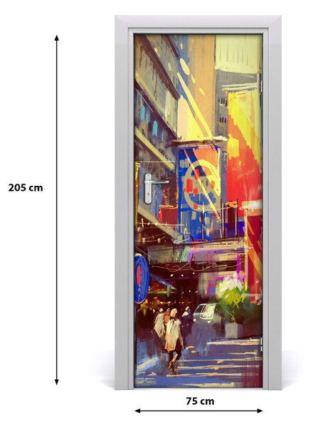 Fototapeta samolepiace na dvere farebné mesto 75x205 cm