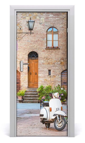 Fototapeta samolepiace na dvere talianskej uličky 85x205 cm