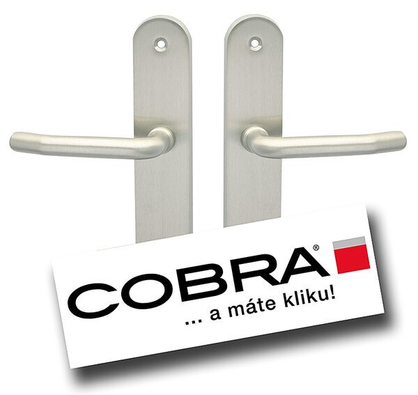 Bezpečnostné kovanie COBRA TITAN s prekrytím (ONS - nikel matný), kľučka ľavá / kľučka, Otvor na cylindrickú vložku PZ, COBRA ONS (nikel matný), 90 mm