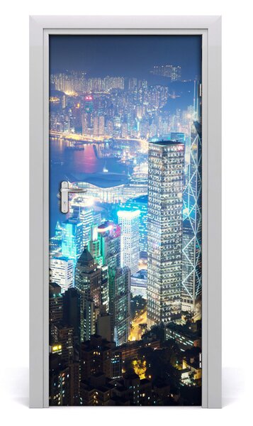 Fototapeta samolepiace na dvere Hong kong noc 85x205 cm