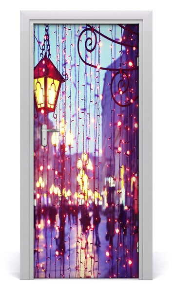 Fototapeta samolepiace dvere svetlo město 85x205 cm