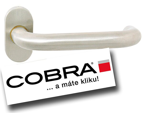 Dverové kovanie COBRA UFO-R Ovál (IN), kľučka-kľučka, Otvor pre obyčajný kľúč BB, COBRA IN (nerez)