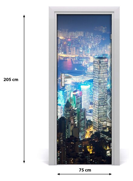 Fototapeta samolepiace na dvere Hong kong noc 75x205 cm