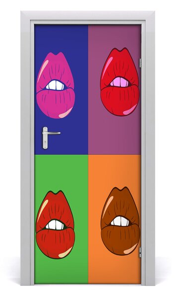 Fototapeta samolepiace na dvere farebné pery 85x205 cm
