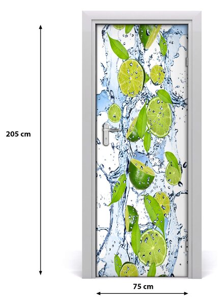 Fototapeta na dvere samolepiace limetka a voda 75x205 cm