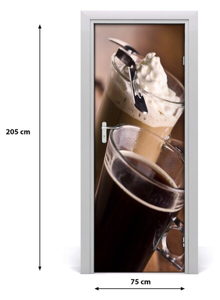 Fototapeta na dvere samolepiace káva Frappe 75x205 cm
