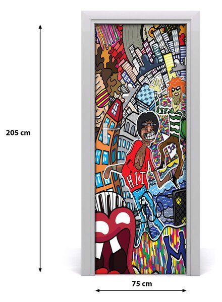 Fototapeta samolepiace na dvere hudobné koláž 75x205 cm