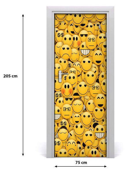Fototapeta samolepiace na dvere emotikony 75x205 cm