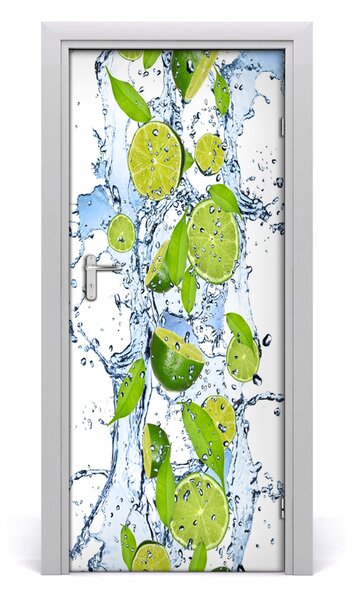 Fototapeta na dvere samolepiace limetka a voda 85x205 cm