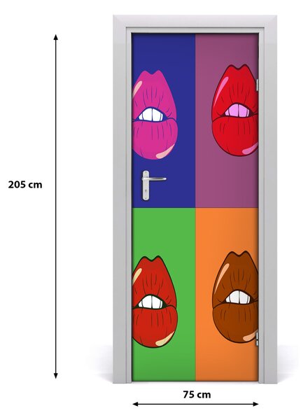 Fototapeta samolepiace na dvere farebné pery 75x205 cm