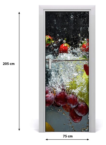 Fototapeta na dvere samolepiace ovocie pod vodou 75x205 cm
