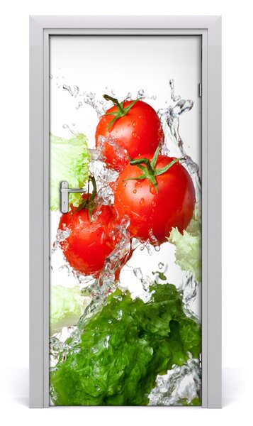 Fototapeta na dvere samolepiace paradajky a kapusta 85x205 cm