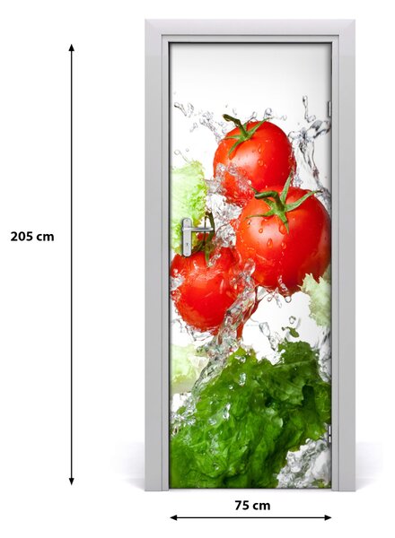 Fototapeta na dvere samolepiace paradajky a kapusta 75x205 cm