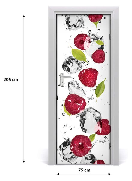 Fototapeta na dvere samolepiace maliny a voda 75x205 cm