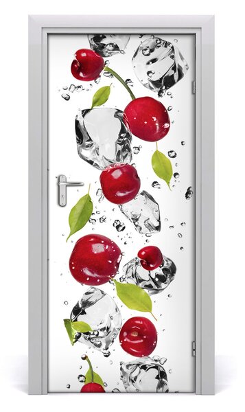 Fototapeta na dvere samolepiace višne a voda 85x205 cm