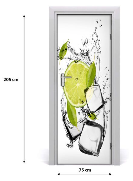 Fototapeta na dvere samolepiace limetka a ľad 75x205 cm