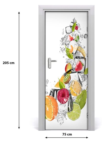 Fototapeta na dvere samolepiace ovocie a ľad 75x205 cm