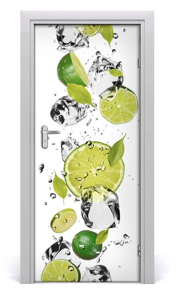 Fototapeta na dvere samolepiace limetka a voda 85x205 cm