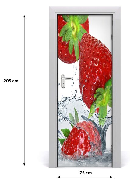 Fototapeta na dvere samolepiace jahody 75x205 cm