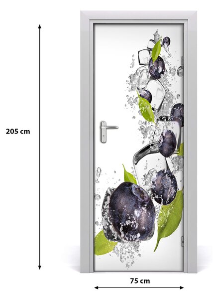 Fototapeta na dvere samolepiace jahody a ľad 75x205 cm
