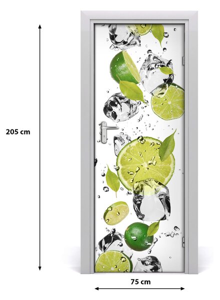 Fototapeta na dvere samolepiace limetka a voda 75x205 cm