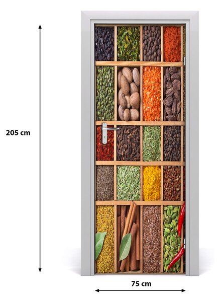 Fototapeta na dvere samolepiace farebné korenie 75x205 cm