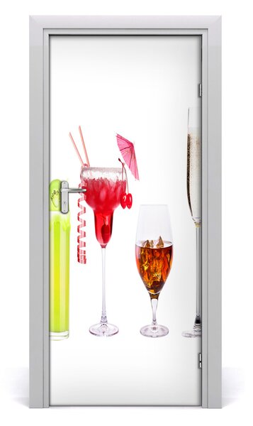 Fototapeta na dvere samolepiace farebné koktaily 85x205 cm