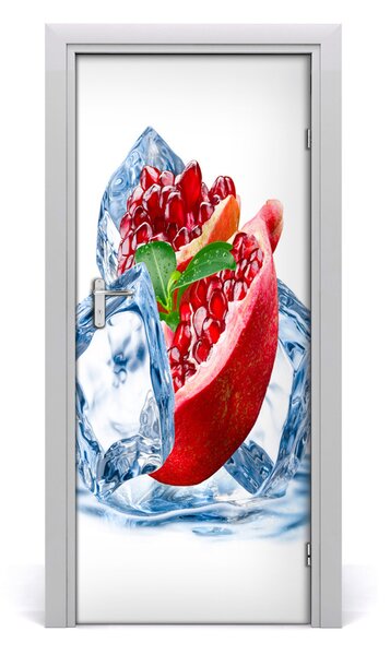 Fototapeta na dvere samolepiace granátové jablko a ľad 85x205 cm