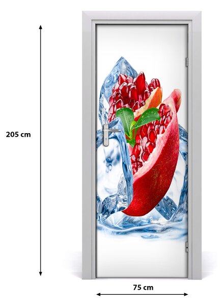 Fototapeta na dvere samolepiace granátové jablko a ľad 75x205 cm