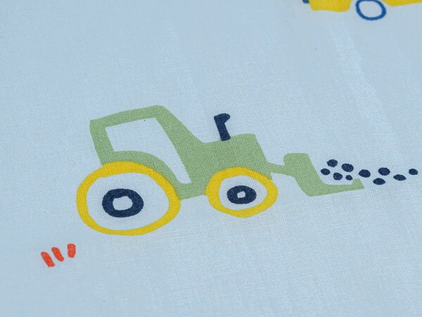 Detské bavlnené obliečky MINI TRUCKS TALES modré, 100% bavlna Rozmer obliečky: 70 x 80 cm | 140 x 200 cm