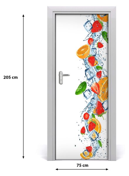 Fototapeta na dvere samolepiace ovocie a ľad 75x205 cm