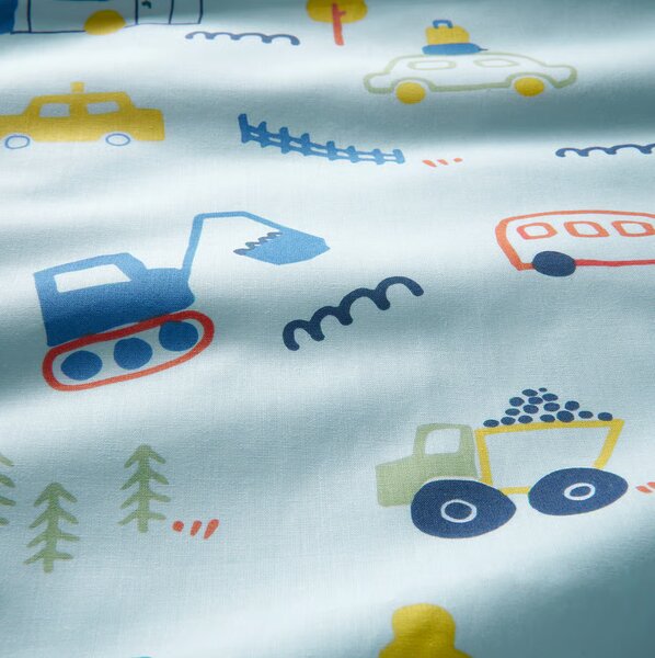 Detské bavlnené obliečky MINI TRUCKS TALES modré, 100% bavlna Rozmer obliečky: 70 x 80 cm | 140 x 200 cm