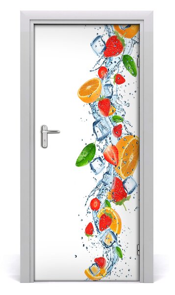Fototapeta na dvere samolepiace ovocie a ľad 85x205 cm