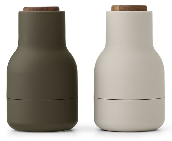 Mlynčeky na soľ a korenie Bottle Small, Hunting Green / Beige, Walnut, set 2ks – Audo Copenhagen