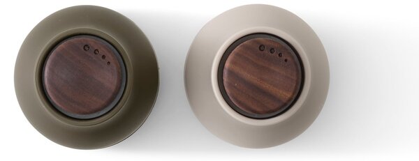 Mlynčeky na soľ a korenie Bottle Small, Hunting Green / Beige, Walnut, set 2ks – Audo Copenhagen