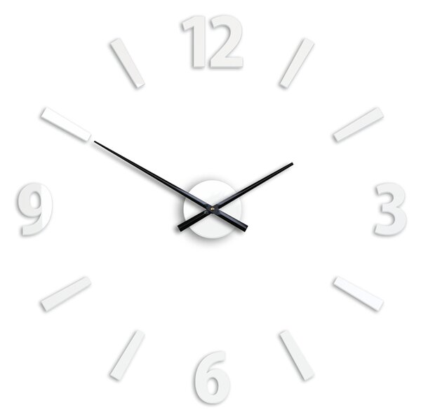 Moderné nástenné hodiny KLAUS WHITE HMCNH061-white (nalepovacie hodiny na stenu)