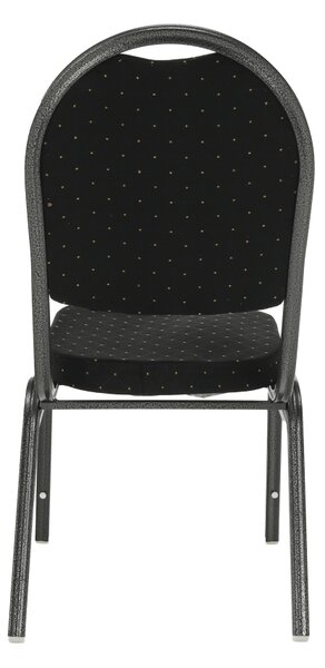 KONDELA Stolička, stohovateľná, látka čierna/sivý rám, JEFF 2 NEW