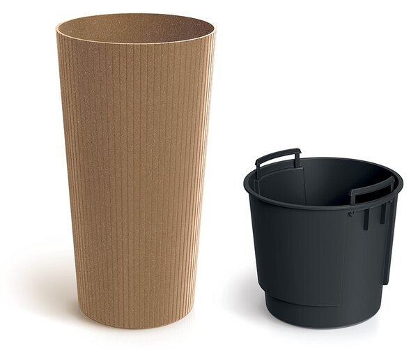 Prosperplast Kvetináč Lamie Slim Eco Drevený prírodný, variant 30 cm