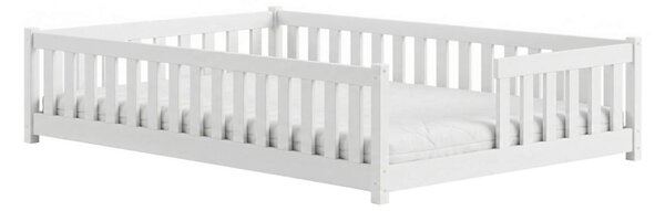 MAXMAX Detská Montessori posteľ z masívu borovice VILEM - 200x140 cm - BIELA
