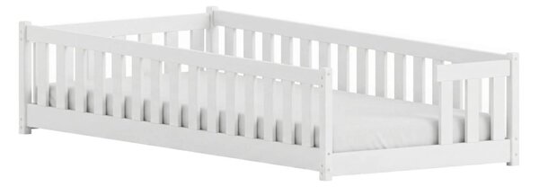 MAXMAX Detská Montessori posteľ z masívu borovice VILEM - 160x80 cm - BIELA