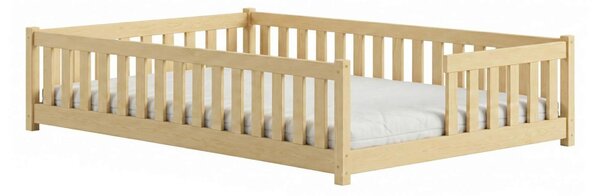 MAXMAX Detská Montessori posteľ z masívu borovice VÍLOM - 200x140 cm - PRÍRODNÁ BOROVICA