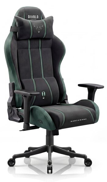 Látková herná stolička čierno-zelená Diablo X-One 2.0 Forest Green Small