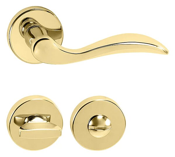Dverové kovanie MP Lea R 1948 (OLV - Mosadz leštená lakovaná), kľučka-kľučka, Otvor pre obyčajný kľúč BB, MP OLV (mosadz leštená a lakovaná)